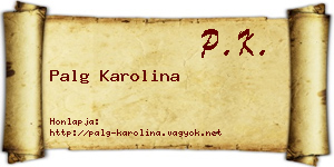 Palg Karolina névjegykártya